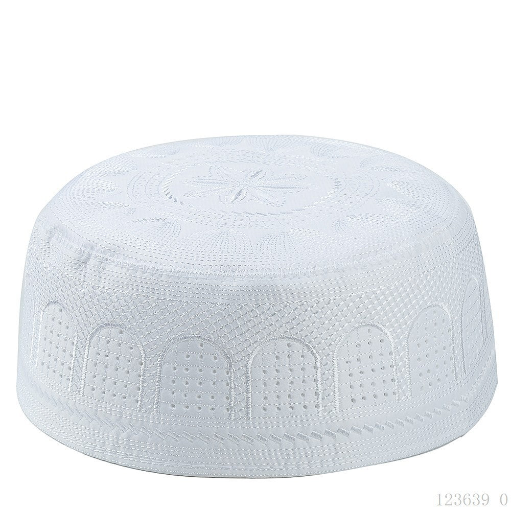 Embroidered Muslim Men's Worship Hat - Saudi Arabian Cap Taqiyah