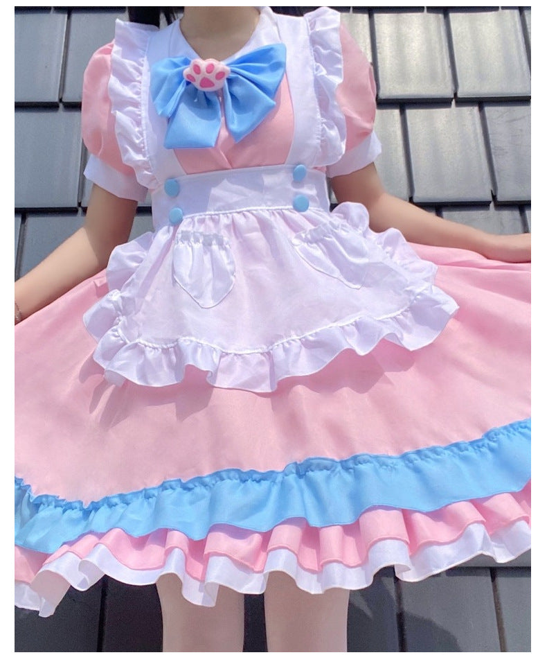 Sweet Cute Lolita Maid Dress Womens Girls Anime Cosplay Costume Layers Dresses