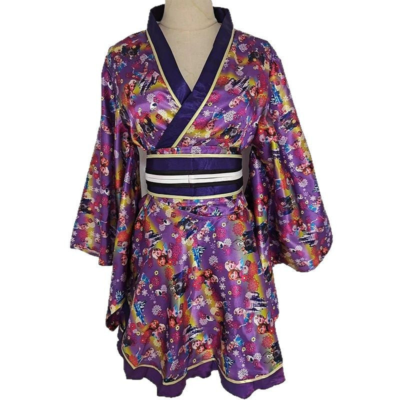 Japanese Kimono Robe Floral Yukata Dress Cosplay Sleepwear Costume Women