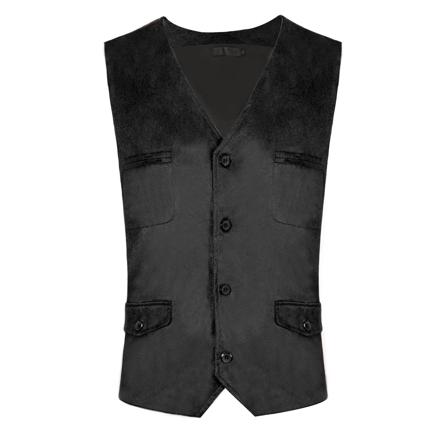 European and American Style V-Neck Single-Breasted Decorative Velvet Gentleman's Vintage Vest Waistcoat