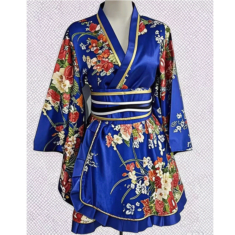Japanese Kimono Robe Floral Yukata Dress Cosplay Sleepwear Costume Women