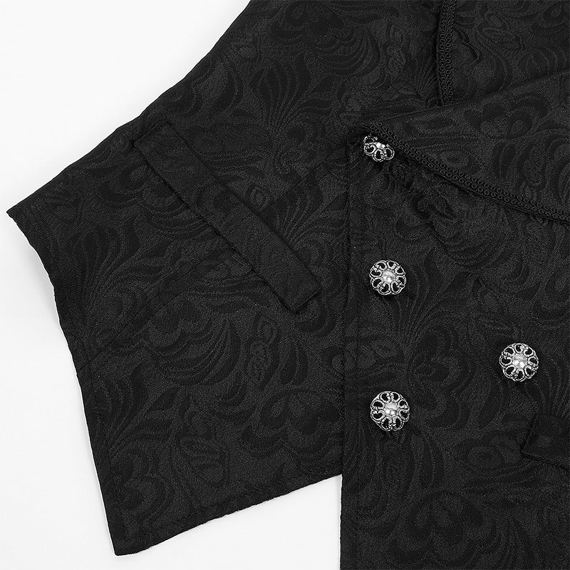 Mens Gothic Jacquard Waistcoat Victorian Steampunk Vest