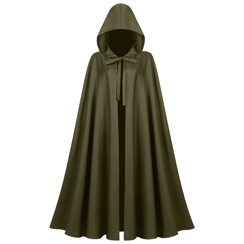 Medieval Hooded Cloak Robe Wizard Monk Cape Halloween Renaissance Cosplay Costume
