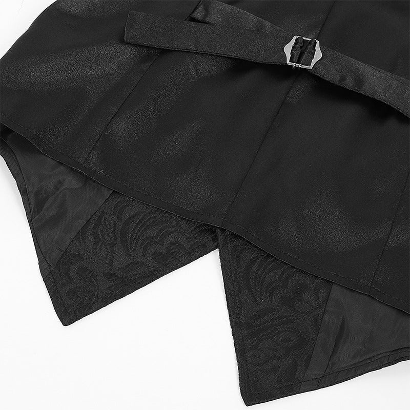 Mens Gothic Jacquard Waistcoat Victorian Steampunk Vest