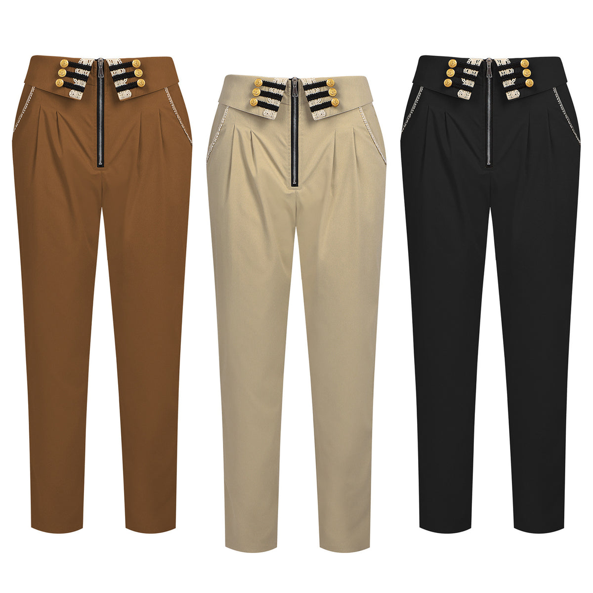 Men's Renaissance High-Waist Trousers – Victorian Steampunk Costume Pants