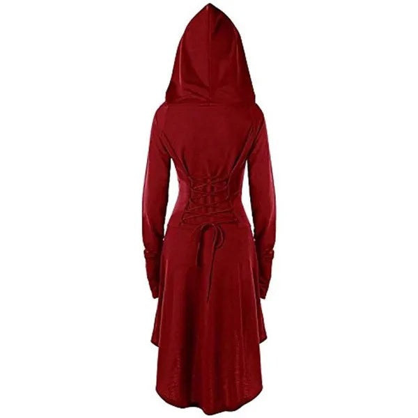 Viking Cloak Hooded Dress Medieval Wizard Cosplay Costume Carnival Cape Witch Assassin