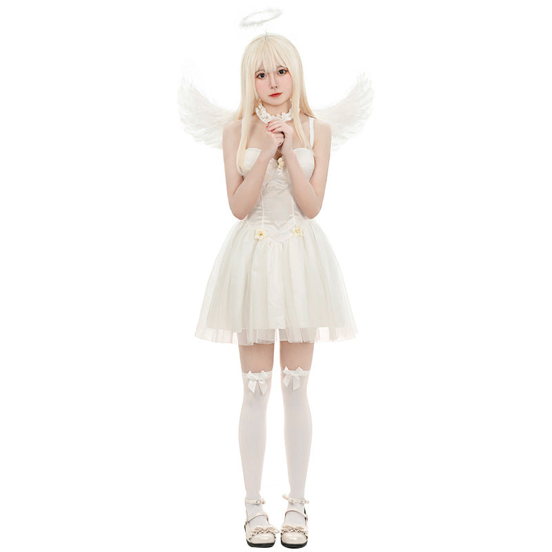 Halloween Party Costume White Angel Role-playing Cosplay Uniform