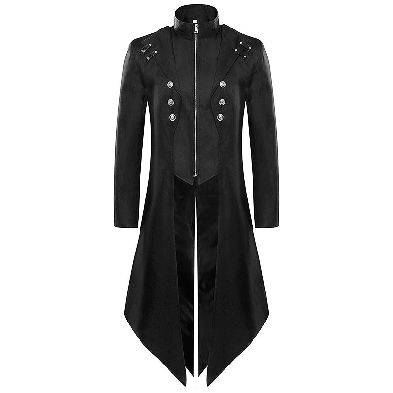 Men's Dress Medieval Vintage Clothing  Mid Length Punk Vintage Tailcoat Rock and Roll Tuxedo