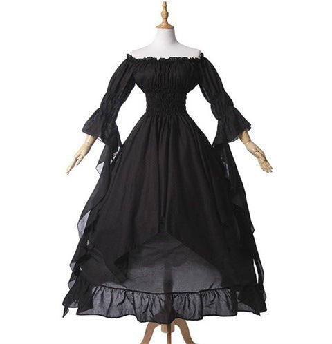 Women's Gothic Victorian Off-Shoulder Maxi Dress – Renaissance Outfit
