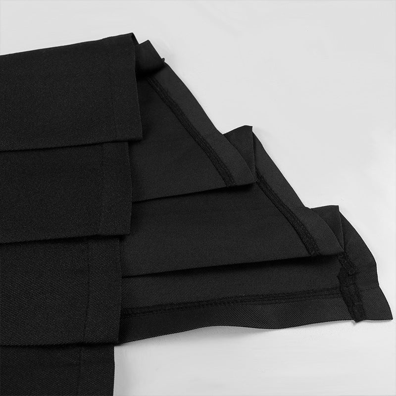 Dark Punk Rock Black Skirt Pants Unisex Gothic Streetwear Wide Leg Bottoms