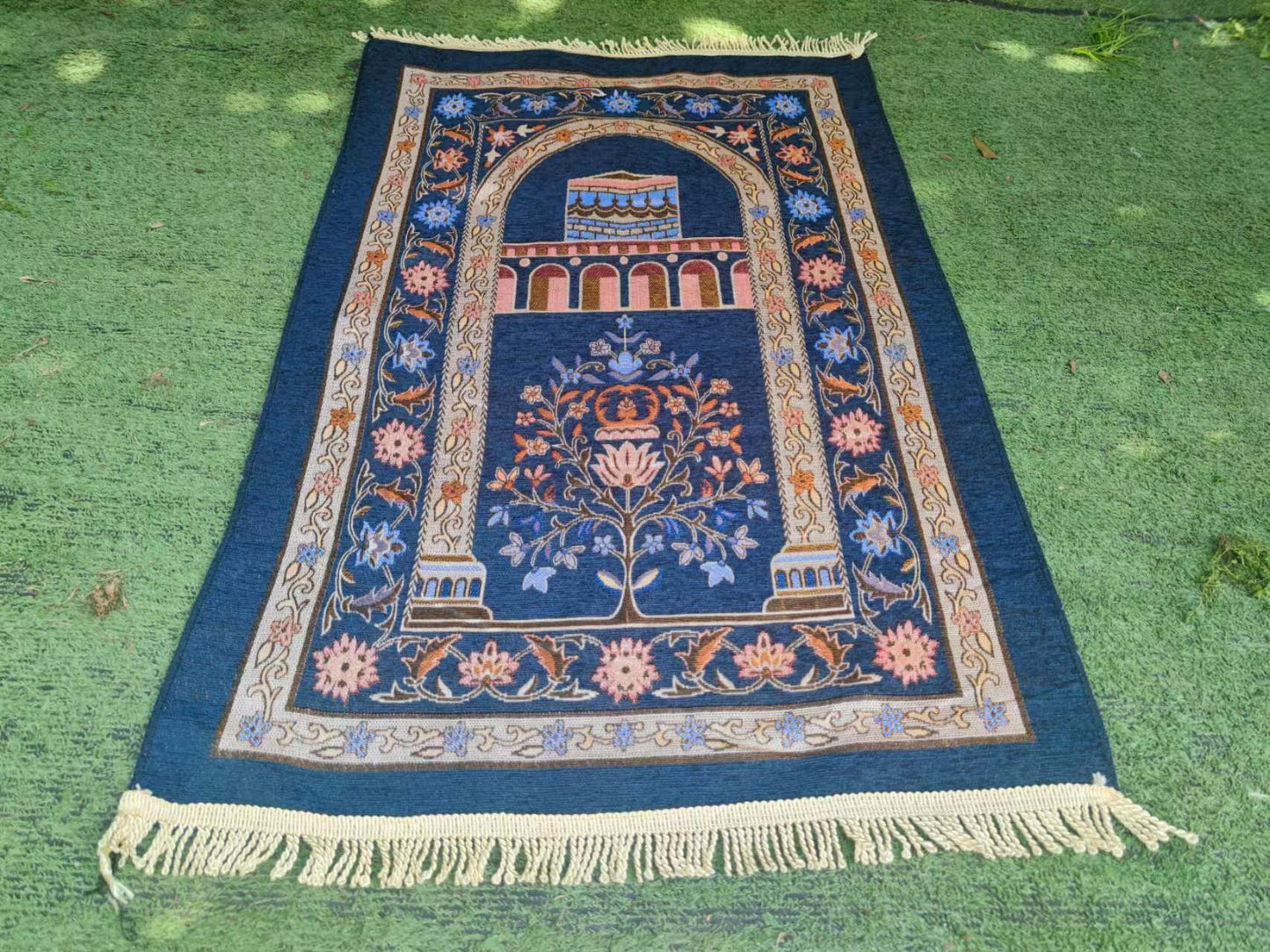 Arabic Kneeling Mat, Worship Blanket, Hui Tribe Worship Mat, Prayer Floor Mat  Machine Washable Tassel