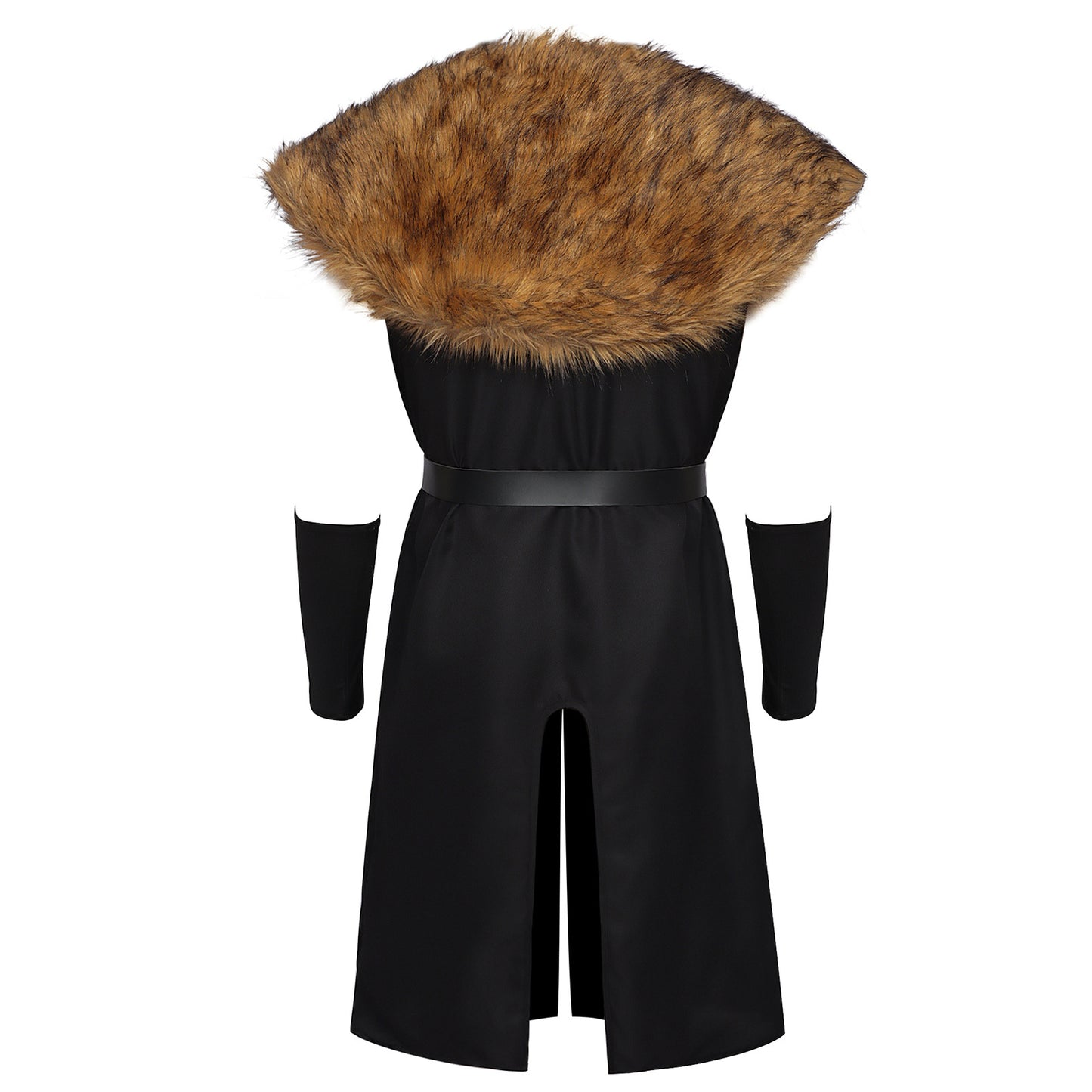 Renaissance Viking Costume for Men Faux Fur Collar Tunic Halloween Cosplay