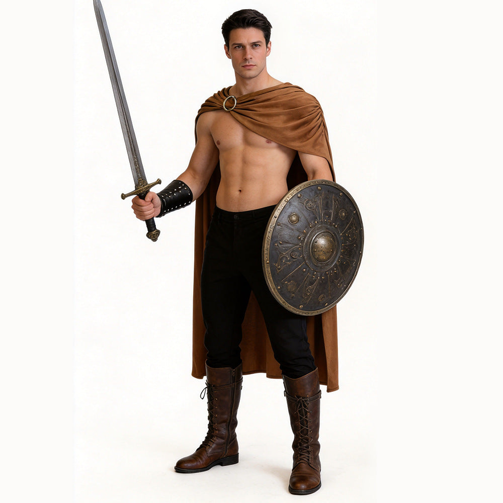 Ancient Roman Knight Cape Spartan Gladiator Warrior Cloak LARP Cosplay Costume