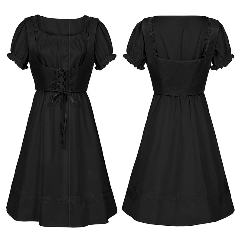 Women Plus-size Steampunk Gothic Victorian Ruffle Dresses