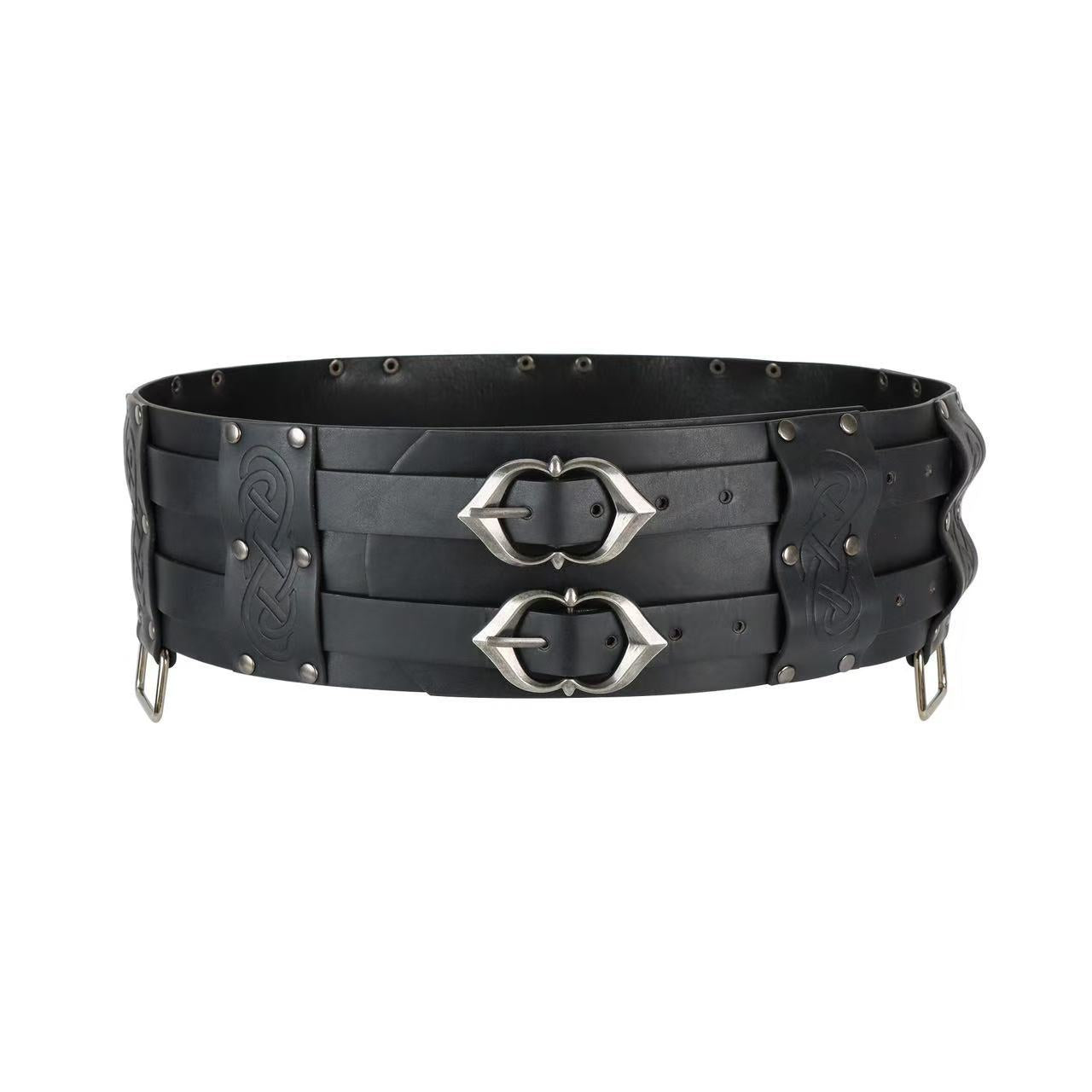 Viking Wide Belt Medieval Faux Leather Armor Knight Corset Sashes LARP Costume