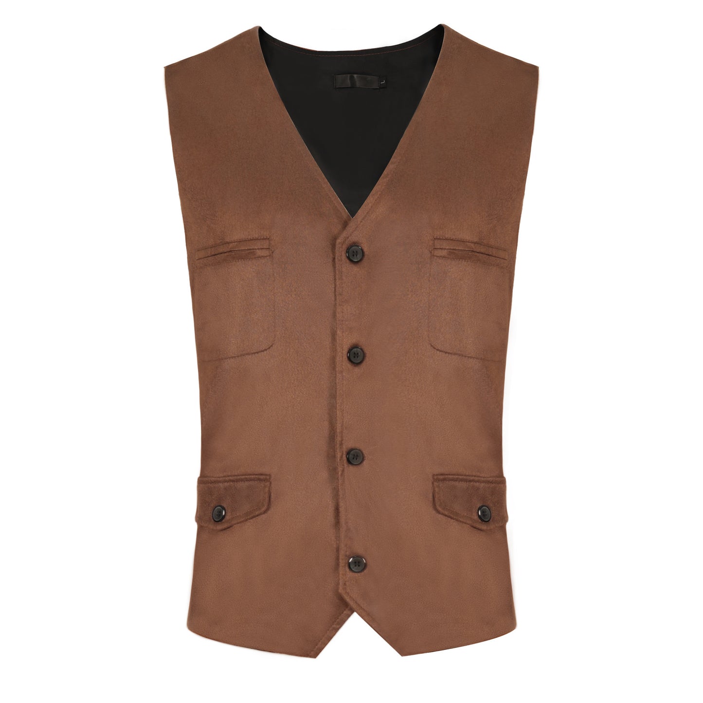 European and American Style V-Neck Single-Breasted Decorative Velvet Gentleman's Vintage Vest Waistcoat