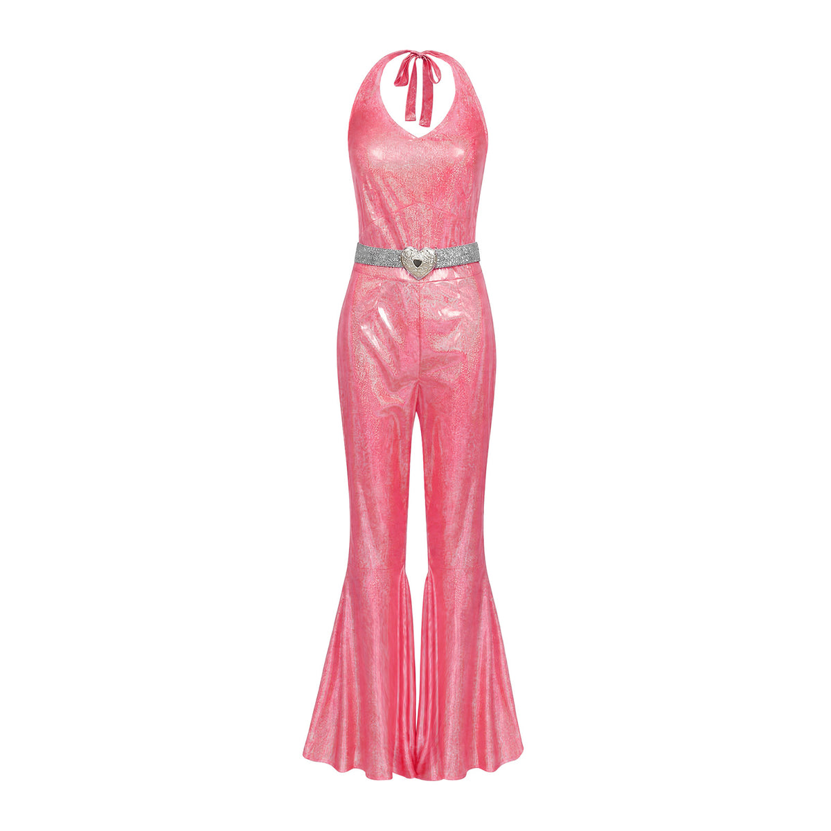 Women's 70s Disco Metallic Flared Jumpsuit – Retro Costume