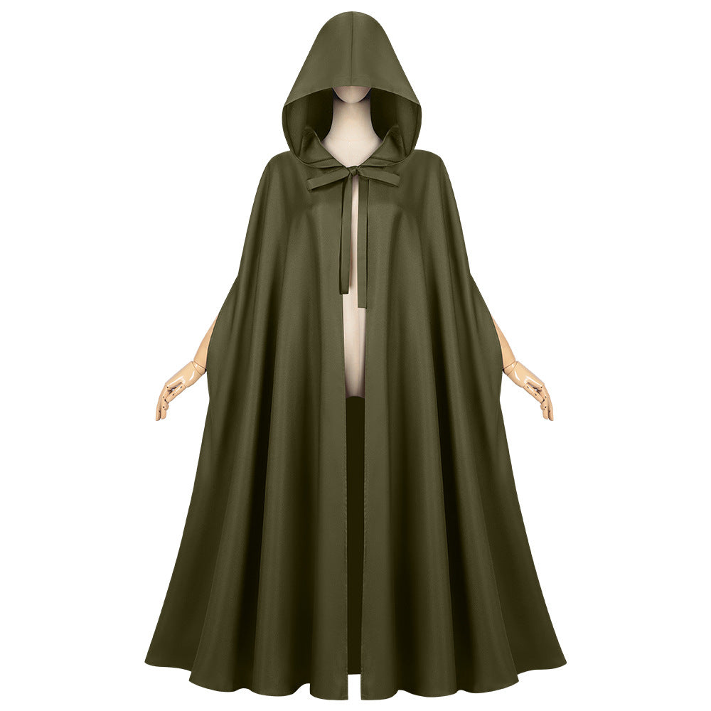 Medieval Hooded Cloak Robe Wizard Monk Cape Halloween Renaissance Cosplay Costume