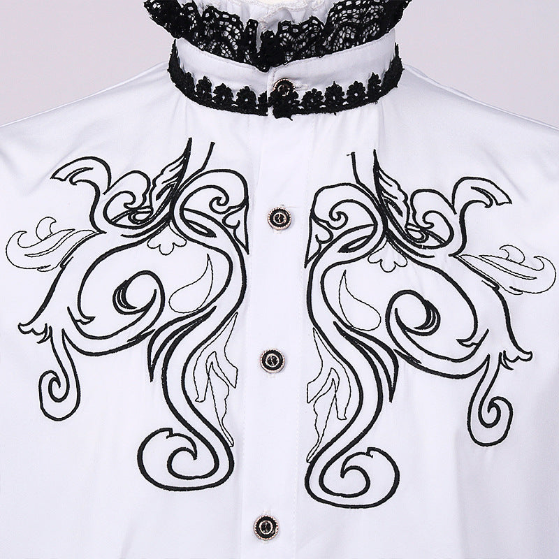 Ruffled Steampunk Victorian Top Inner Layer Gothic Collar Wedding Dress Shirts