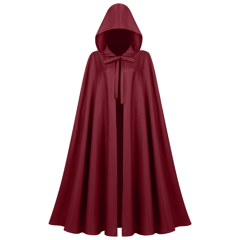 Medieval Hooded Cloak Robe Wizard Monk Cape Halloween Renaissance Cosplay Costume