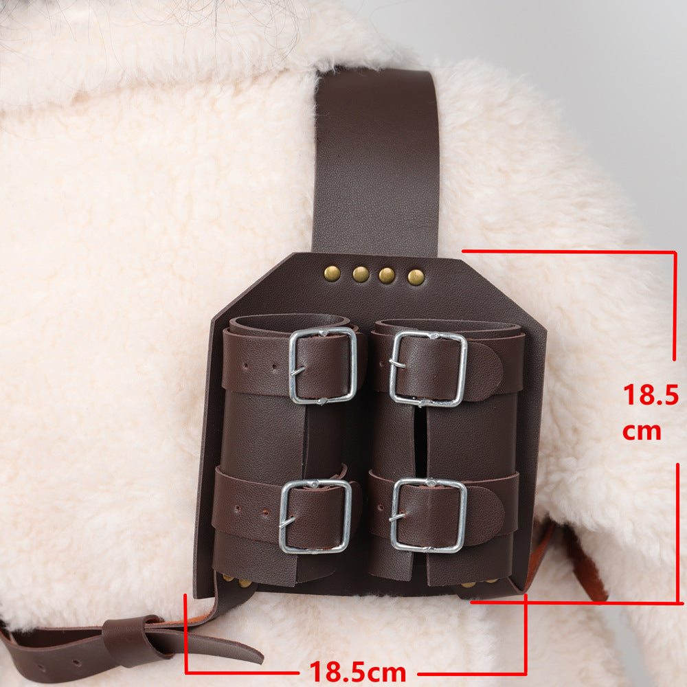 Medieval Knight Double Sword Belt Harness PU Leather Cosplay Scabbard