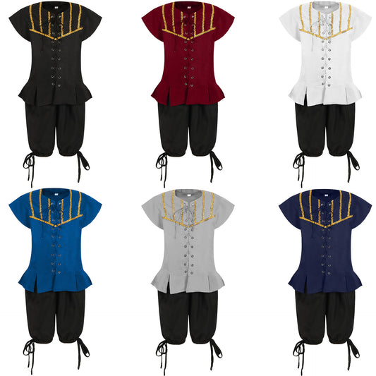 Halloween Children's Costume Medieval Pirate Cos Costume Renaissance Steampunk Stage Show Set