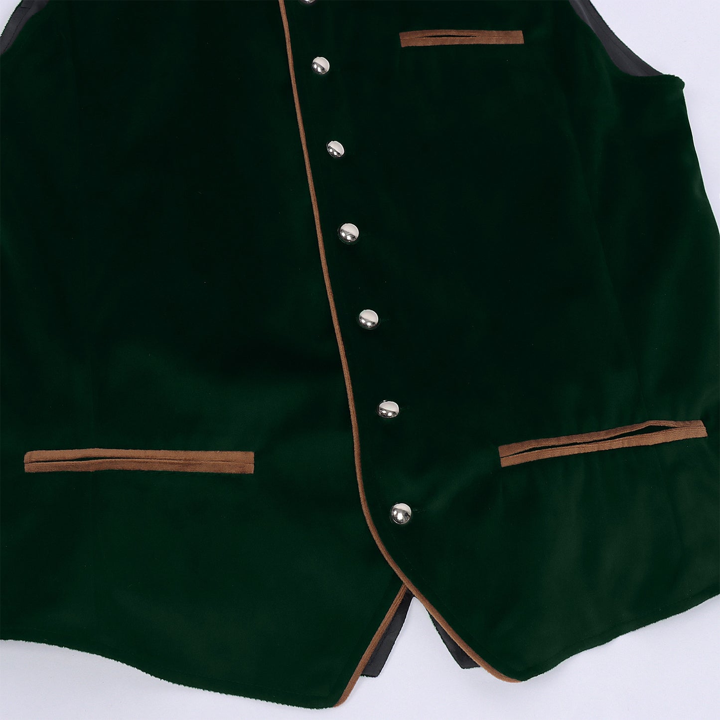 Mens Vintage Velvet Vest Metal Button Tavern Waiter Oktoberfest Waistcoat