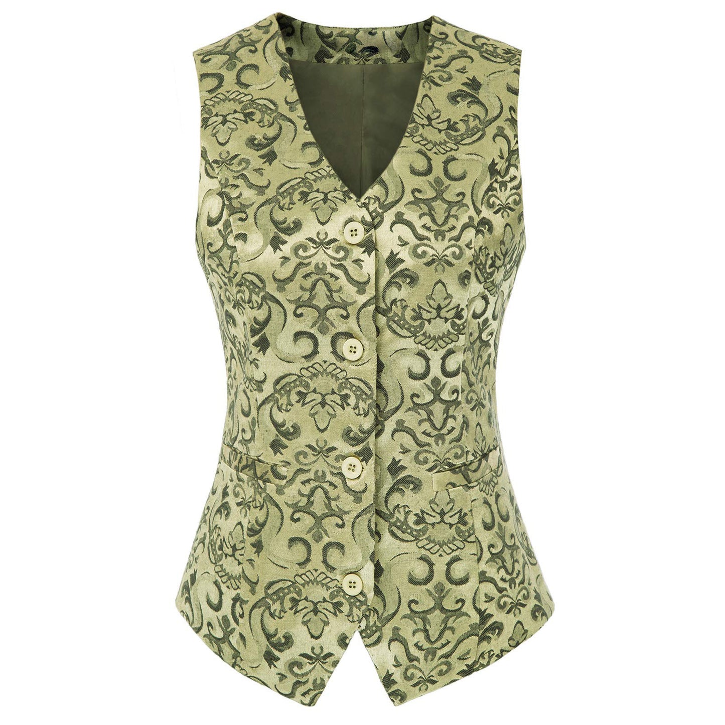 Plus Size Women Retro Jacquard Vest Steampunk Jacquard Vest Multi Color Party Costume Waistcoat