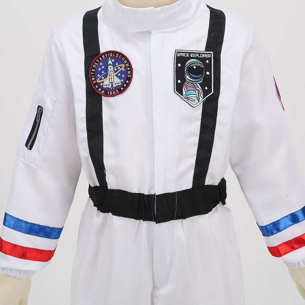 Boys Girls Astronaut Costume Space Man NASA Kids Fancy Dress Outfit Book Day