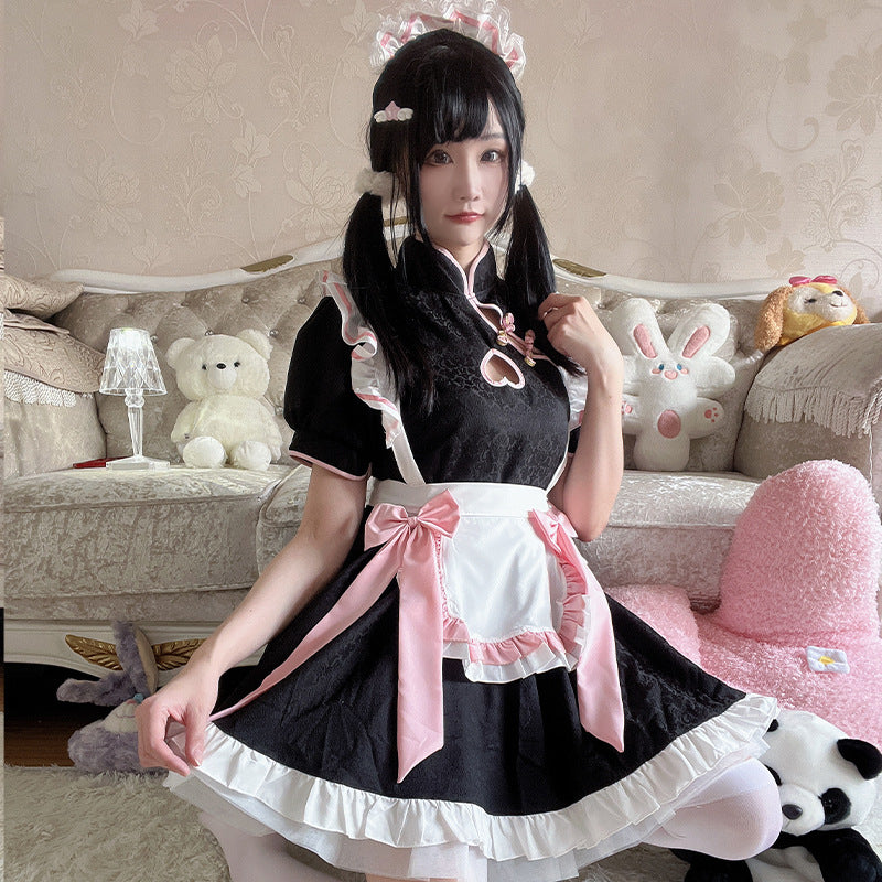 Chinese Style Maid Costume Anime Cosplay - Traditional Cheongsam-inspired Ensemble for a Cute and Charming Look