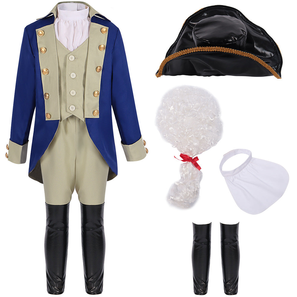 Boys Kids President Governor Costume Steampunk Retro Uniform Stage Outfit  6PCS Full Set