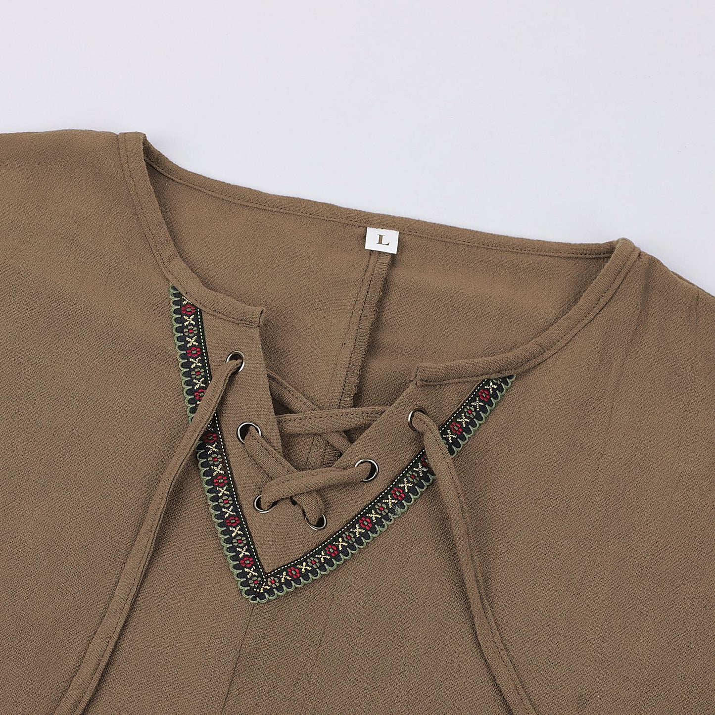 Men’s Medieval Viking Tunic Renaissance Costume Robe with Belt LARP Cosplay Outfit