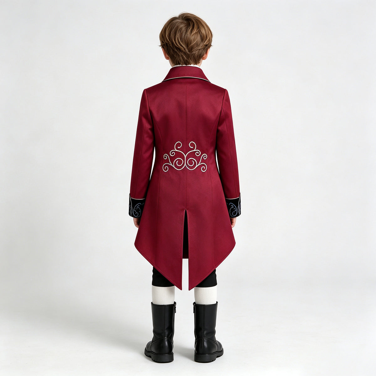 Boys Victorian Embroidered Tailcoat – Medieval Prince Costume