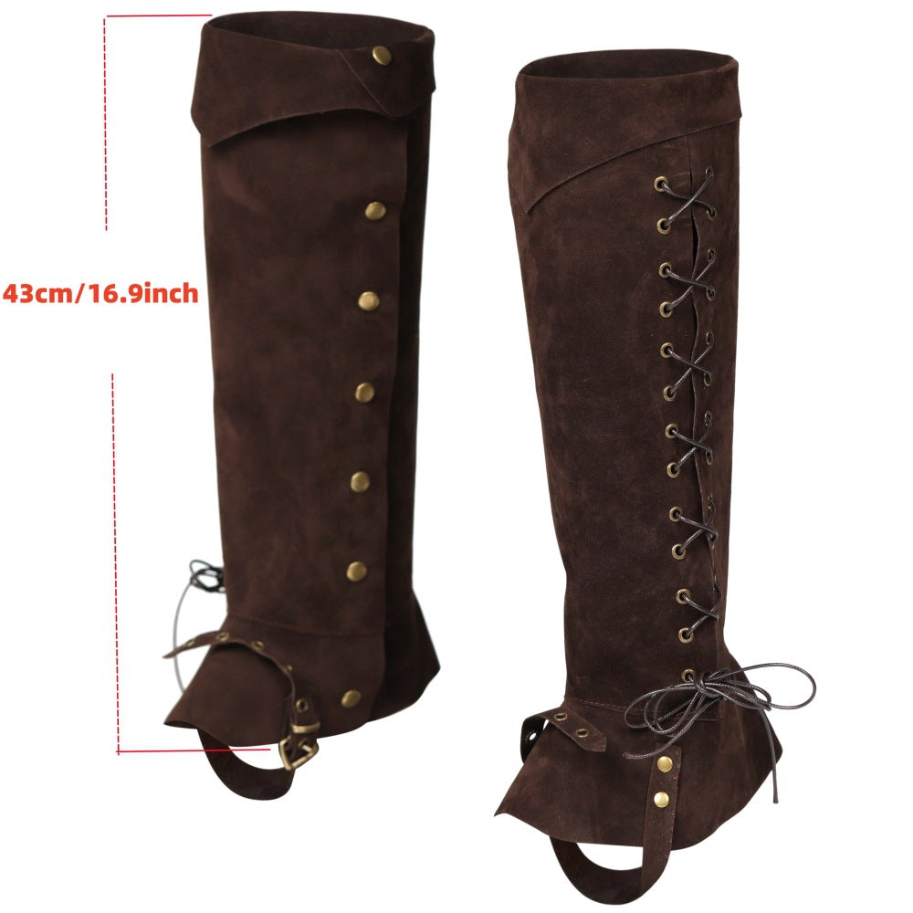 Medieval Renaissance Suede Boot Covers: Authentic Shoe Covers for Knights and Crusaders