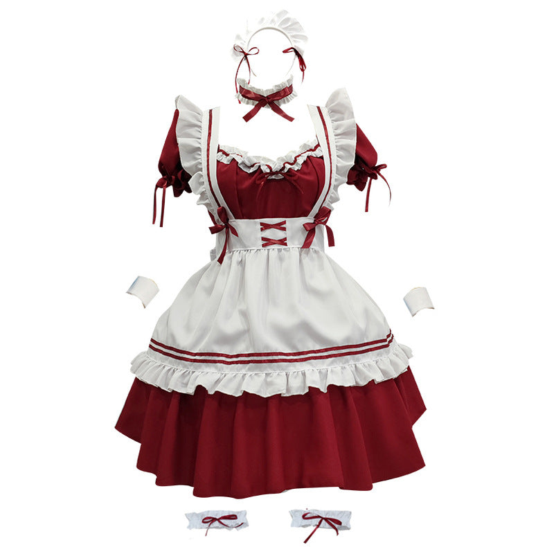 Japanese Classic Maid Outfit Lolita Dress Full Set Anime Apparel