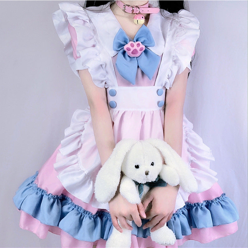 Sweet Cute Lolita Maid Dress Womens Girls Anime Cosplay Costume Layers Dresses