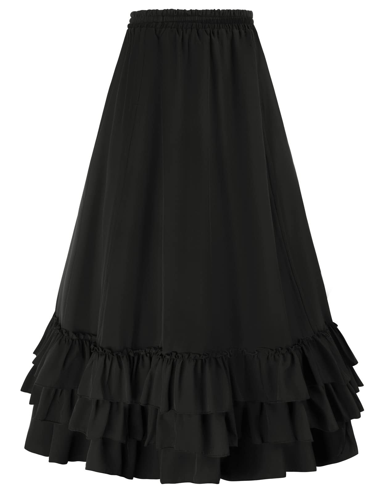 Womens Victorian Gothic Layered Skirt Renaissance Cosplay Party Costume