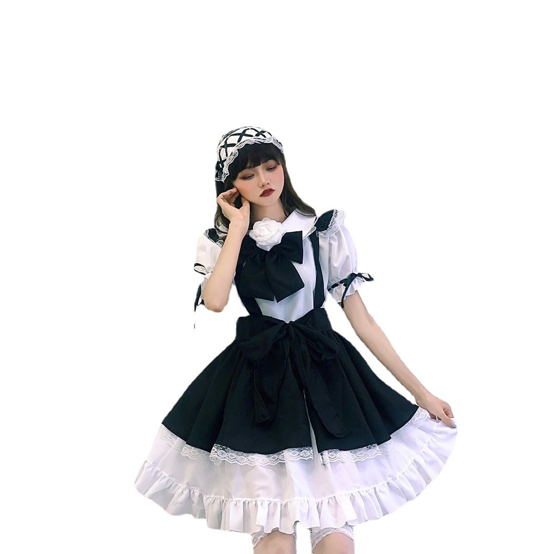 Cute Japanese Lolita Maid Outfit - Black and White Dress & Women's Boss Suit Set Size S-4XL