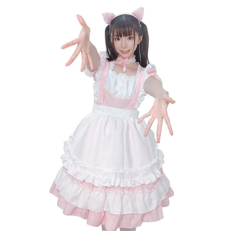 Girl Cat Princess Dress Cosplay Costume: Lolita Soft Girl Anime Cute Maid Outfit