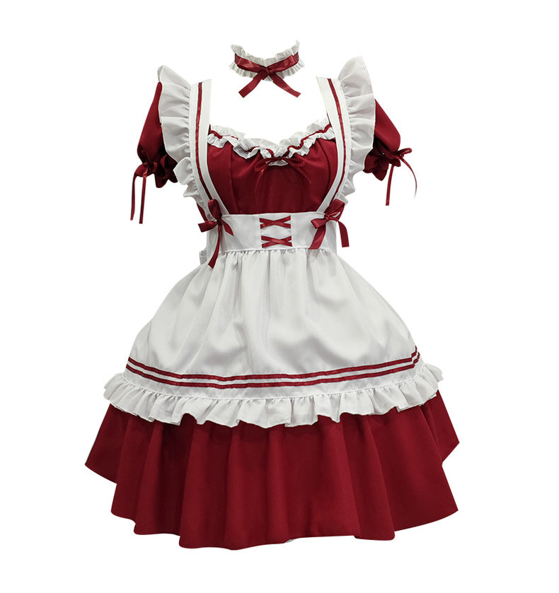 Japanese Classic Maid Outfit Lolita Dress Full Set Anime Apparel