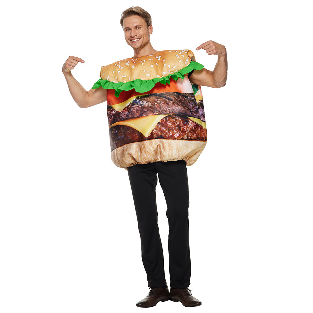 Beef Burger Halloween Costume - Sponge Physical Party Performance Adult Costume