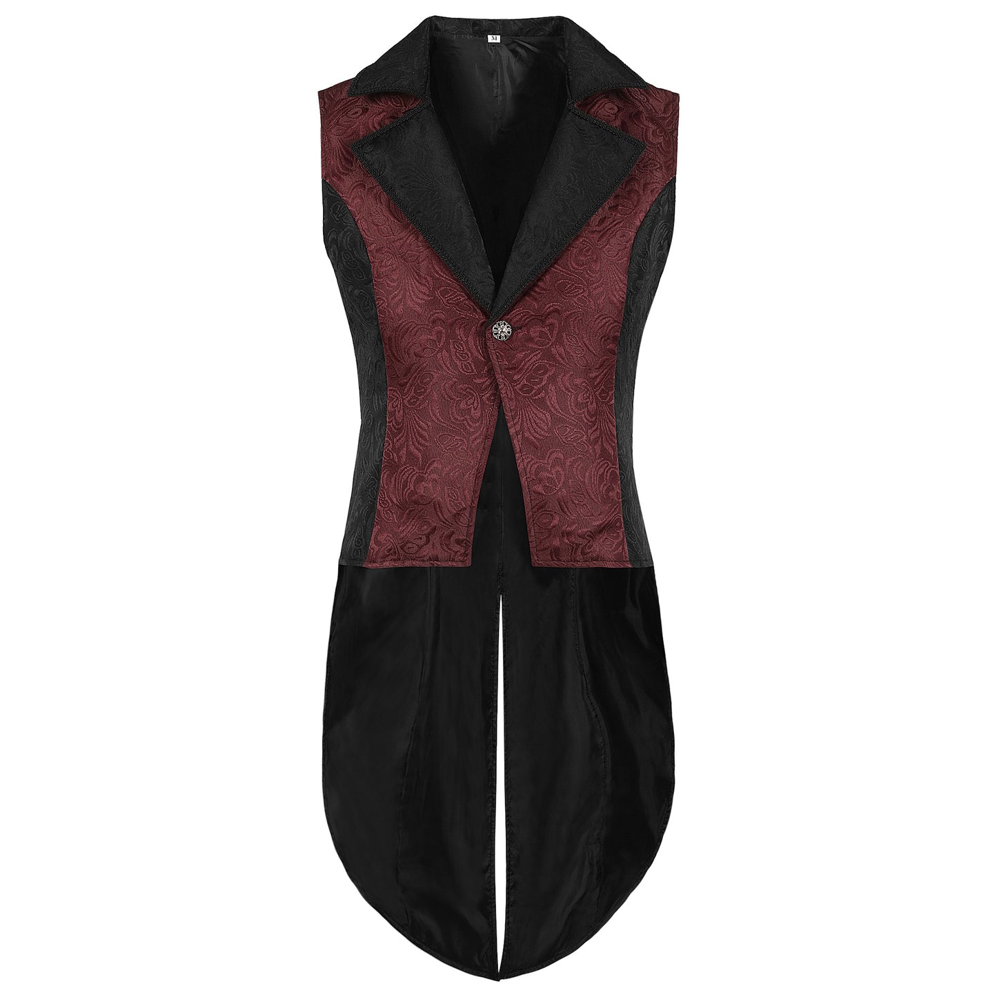 Vintage European Medieval Costume Vest Halloween Costume Jacquard Velvet Tailcoat Back Design Waistcoat