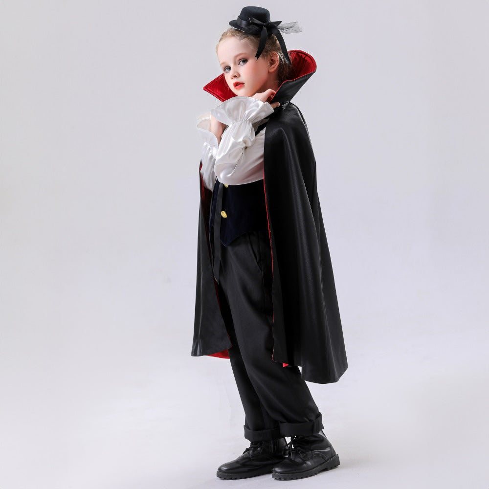 Unisex Children's Vampire Cape Halloween Masquerade Stage Costume