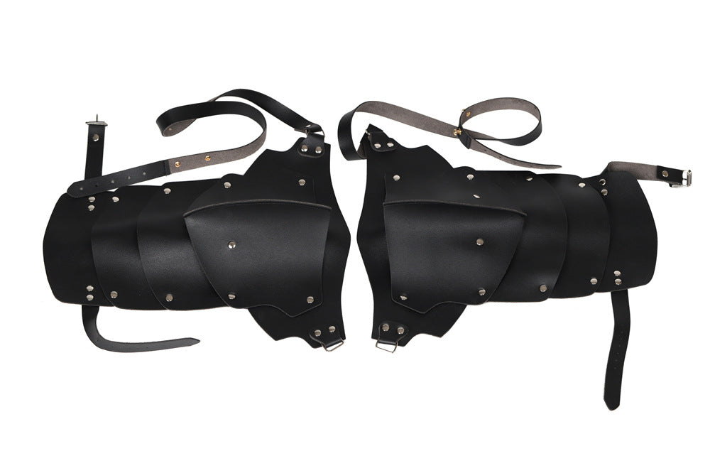 Medieval Viking Shoulder Armor PU Leather Knight Pauldron Cosplay LARP Gear