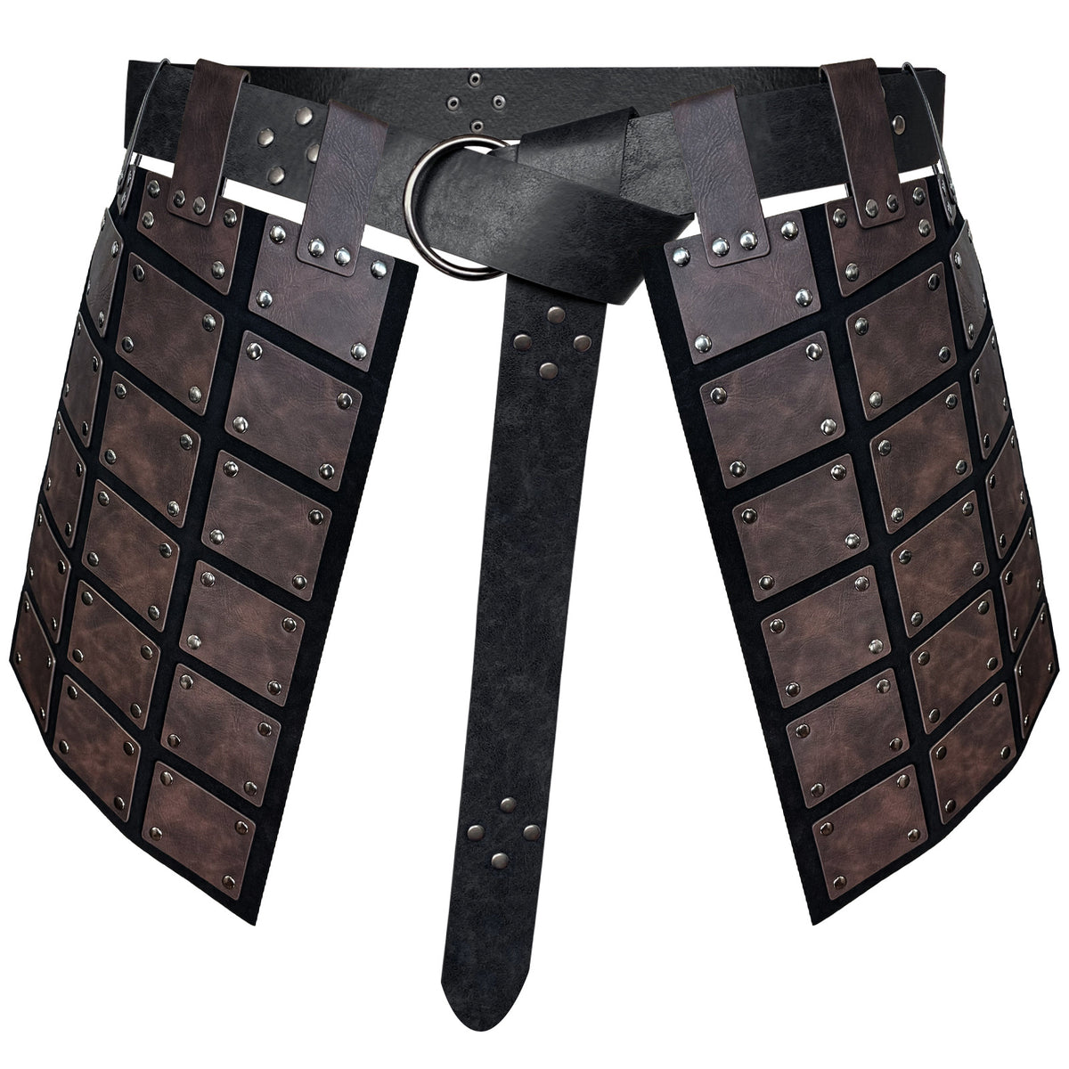Viking Tassets Medieval Armour Skirt – Faux Leather Panel Belt LARP Costume