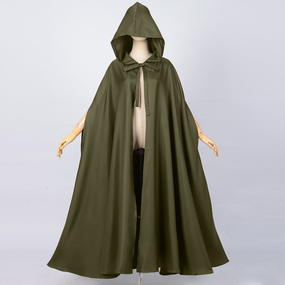 Medieval Hooded Cloak Robe Wizard Monk Cape Halloween Renaissance Cosplay Costume
