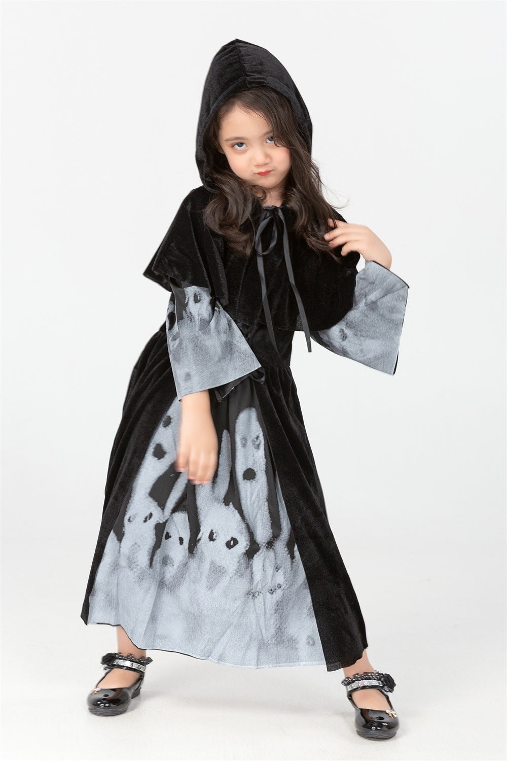 Children's Grim Reaper Skeleton Vampire Witch Halloween Cosplay Costume