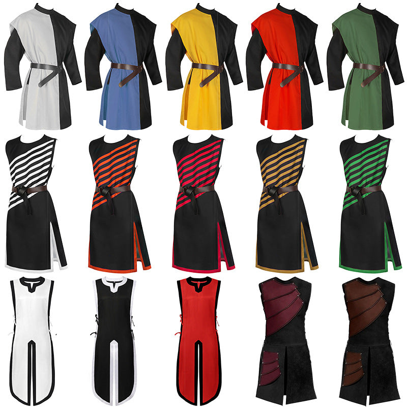 Medieval Knight Tunic Mens LARP Ren Faire Templar Surcoat Plus Size Costume