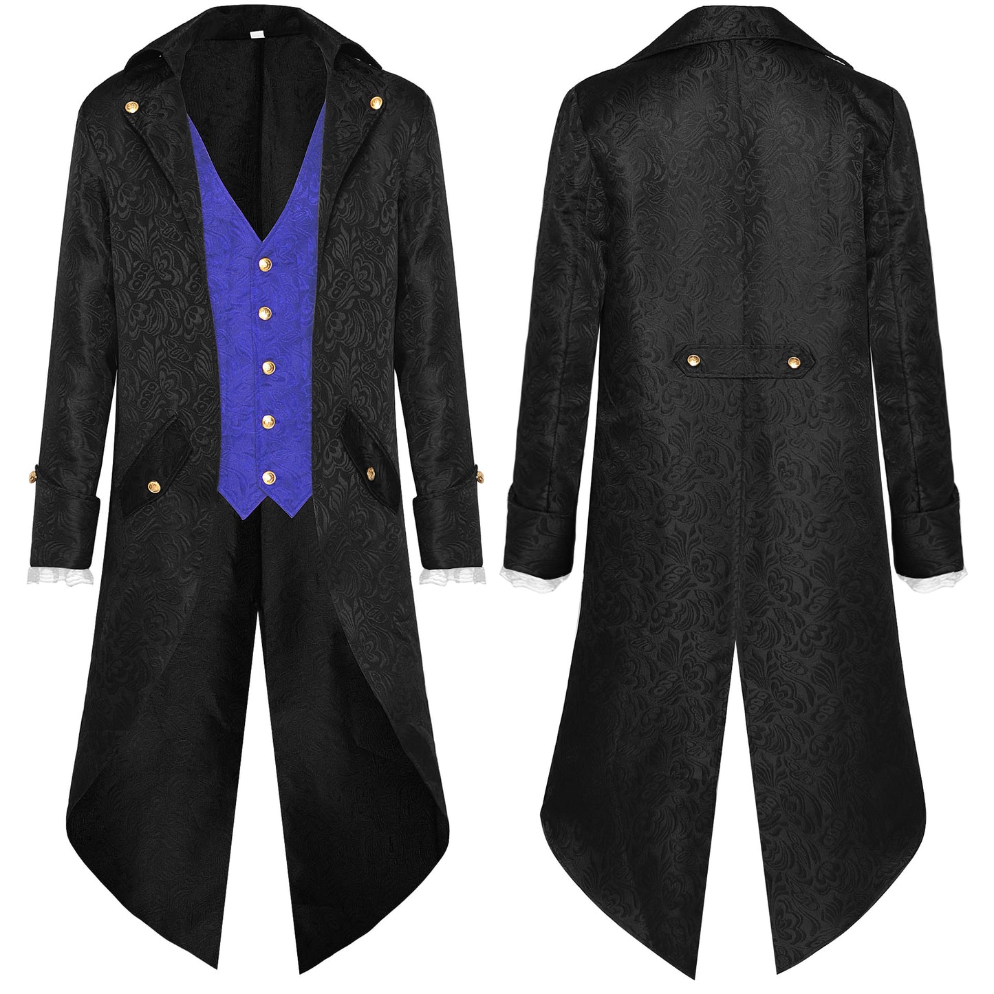 Men's Steampunk Tailcoat Jacket Medieval Gothic Victorian Coat Tuxedo Vintage Party Coat