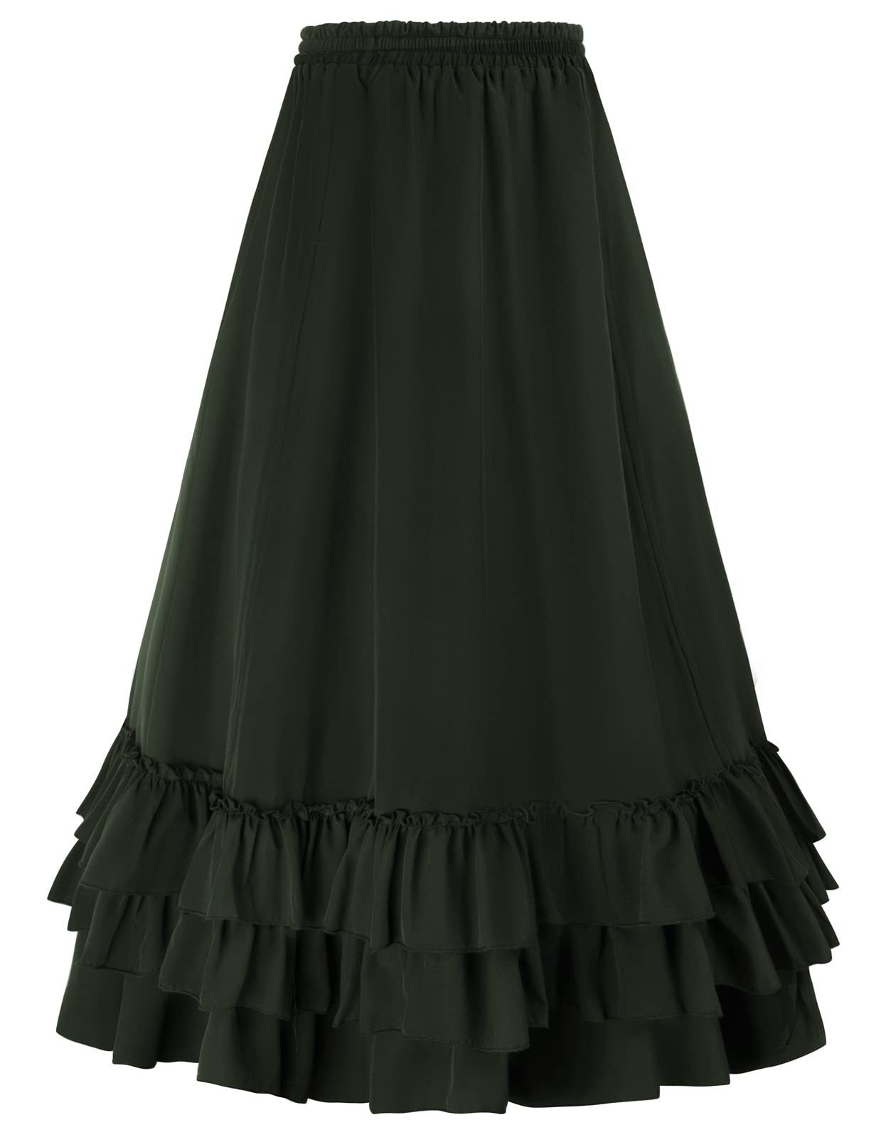 Womens Victorian Gothic Layered Skirt Renaissance Cosplay Party Costume